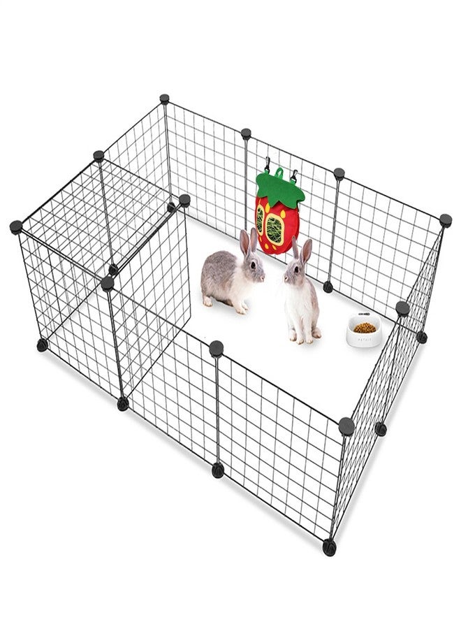 GKYZBB Rabbit Hay Feeder Bag for Cage Guinea Pig Timothy Hay Dispenser Storage Manger Hanging Large Less Waste for Bunny (Strawberry) - Image 5